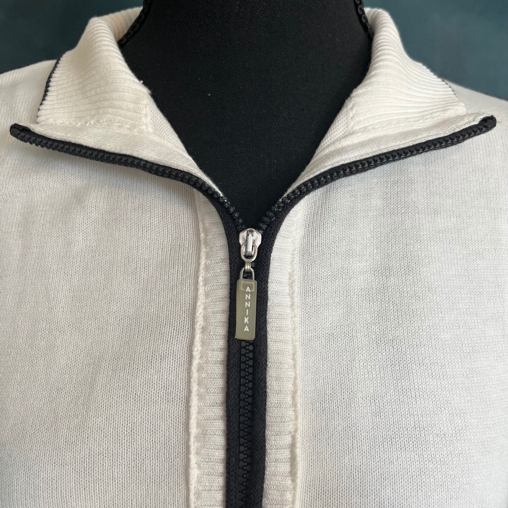 Annika Cutter & Buck Women's Small Full Zip Mock Neck‎ Track Jacket 100% Cotton - Picture 6 of 9